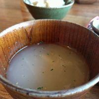 d) (onion) soup and brown rice (separate) at Nyabinghi in Ikoma