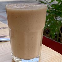 Mixed fresh juice (🍉, papaya, 🍐) at The Chickpea in Crete