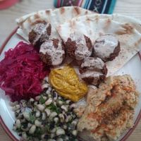 Falafel plate at The Chickpea in Crete