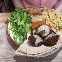 Falafel plate with bulgur at The Chickpea in Crete
