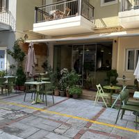 Front of the little restaurant   at The Chickpea in Crete