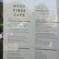 Menu at Good Vibes Cafe in Falmouth