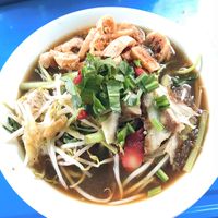Vegan “Nam tok” noodle soup was so good  at Pan Road - Vegan Food Cart in Bangkok