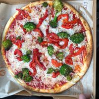 Vegan cheese veggie pizza at Blaze Pizza in Mason