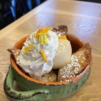 Pineapple Tajin Empanadas Sundae  at Casa Yari in Chicago