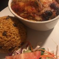 Pastelon with vegan cheese and soy picadillo at Casa Yari in Chicago