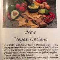 Vegan Menu at Adagio's Restaurant in Georges Hall