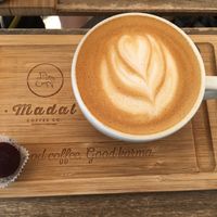 Coffee with vegan bonbon at Madal Coffee Co - Ferenciek Tere in Budapest