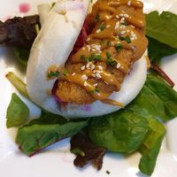 Mushroom bao with hoisin mayo & Asian slaw at The Walnut Tree in Eye
