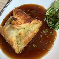 Mushroom wellington came with veggies and choice of potatoes   at The Walnut Tree in Eye