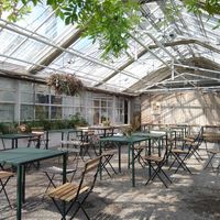 Seating area at Rosendals Tradgardskafe in Stockholm