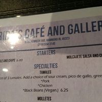 Menu at Frida's Cafe in Hammond