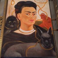 Cool Frida artwork everywhere! at Frida's Cafe in Hammond