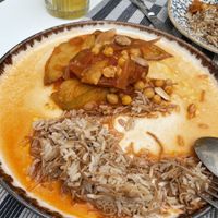 Musakaa. Aubergines a bit bland. Almonds were a nice touch tho    at Alamir in Tenerife