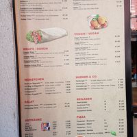 Speisekarte at Kebap Mann in Innsbruck