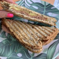 Vegan grilled cheese   at Roots in Tenerife