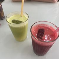 Pressed juices  at Roots in Tenerife