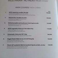 menu page 2  at Koto in Hanoi