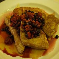 Vegan French toasts with berries and maple syrup  at The Fat Cyclist Cafe in Stirling