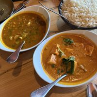 Chana masala and tofu palak  at Zaika Indian Cuisine in Broomfield