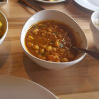 Chana masala, aloo gobi, and basmati rice at Zaika Indian Cuisine in Broomfield