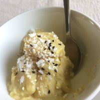 Sugar free vegan ice cream  at Celestial Cafe in Fort Kochi