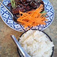 Honey crispy soy with jasmine rice at Siam Purity in Broadbeach
