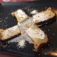 Tasty cassava and coconut milk cakes :) at La Palanche d'Aulac in Paris