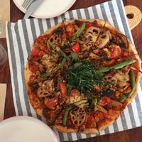 Mushroom pizza  at Around Green - 어라운드 그린 in Seoul