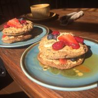 Incredible pancake stack!  at Sukha Essentials in Bournemouth