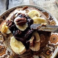 My son had the pancake stack special and absolutely loved every mouthful. at Sukha Essentials in Bournemouth