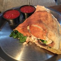 Vegetable calzone with vegan cheese  at Brix in Cortland
