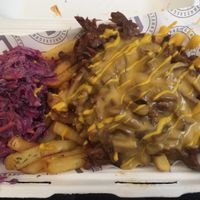 Loaded fries combo at Jake's Vegan Steaks in North London