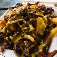 Pizza fries at Jake's Vegan Steaks in North London