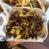 cheese steak fries at Jake's Vegan Steaks in North London