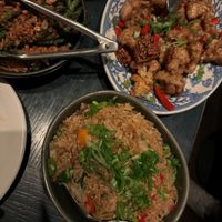 Fried rice, cauliflower and green beans - all great! at Duck Duck Goat in Chicago