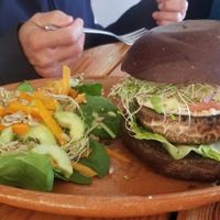 Hamburguesa vegana! at Madre Tierra in Hermosillo