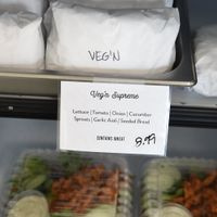 Grab and go sandwiches and salads by Veg'n Out at San Diego Vegan Market in San Diego