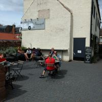 outside seating at Steampunk in North Berwick