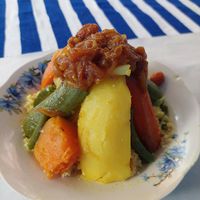 Cuscús with 7 Vegetables (45 dh) at Sofia in Chefchaouen