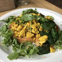 Breakfast options- scrambled tofu   at The Sound Lounge in South West London