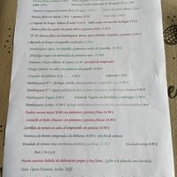 Menú (todo lo verde es vegan) at Restaurante Goikar in Bilbao