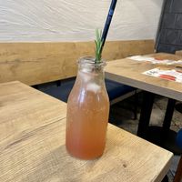 Homemade lemonade. Flavour of the day was grapefruit with sparkling water. 10 zł at Mihiderka - Józefa in Krakow