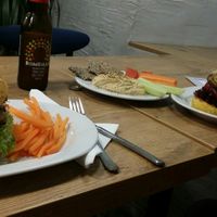 classic burger & hummus at Mihiderka - Józefa in Krakow