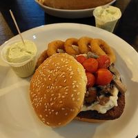 Burger and hot dog at Cidadao do Mundo in Curitiba