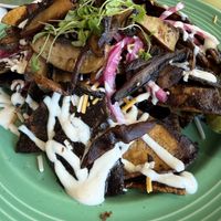chilaquiles de mole  at The Grain Cafe in Long Beach