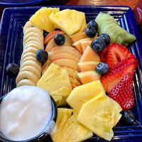 Fruit platter with coconut yogurt at The Grain Cafe in Long Beach