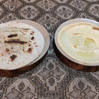 hummus and warm pita at Tip Top Restaurant in Rishikesh