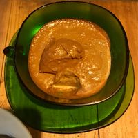 Chocolate pudding(dark), two layers, and with chia seeds and oatmilk. at Dosa Nova in Sitges