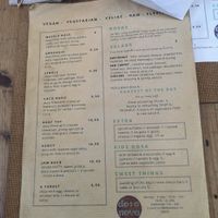 Food menu at Dosa Nova in Sitges